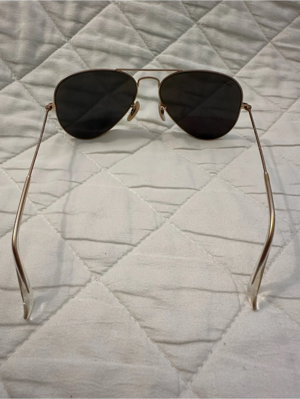 Gold Aviator Sunglasses with Green Mirrored Lenses
